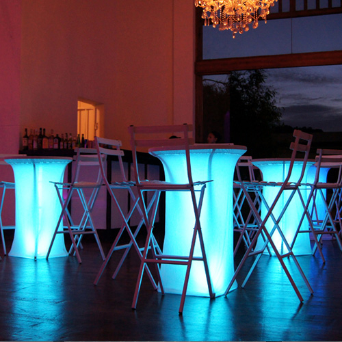 L.E.D. illuminated Cocktail Tables for Hire SoundFX